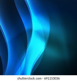 Vector abstract illuminated neon waves