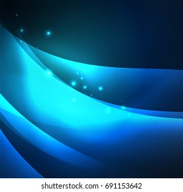 Vector abstract illuminated neon waves