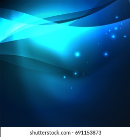 Vector abstract illuminated neon waves