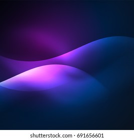 Vector abstract illuminated neon waves