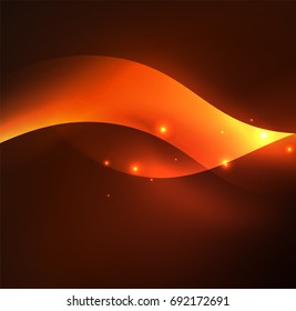 Vector abstract illuminated neon waves