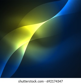 Olas de neón iluminadas abstractas vectoriales