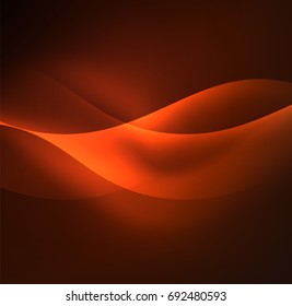 Olas de neón iluminadas abstractas vectoriales