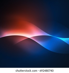 Vector abstract illuminated neon waves