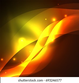Vector abstract illuminated neon waves