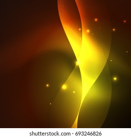 Vector abstract illuminated neon waves
