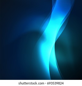 Vector abstract illuminated neon waves