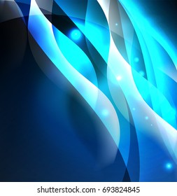 Vector abstract illuminated neon waves