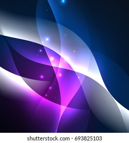 Vector abstract illuminated neon waves