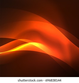 Vector abstract illuminated neon waves