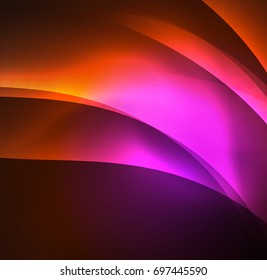 Vector abstract illuminated neon waves