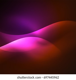 Vector abstract illuminated neon waves