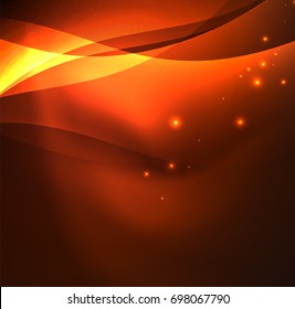Olas de neón iluminadas abstractas vectoriales