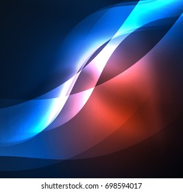 Vector abstract illuminated neon waves