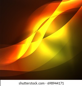 Vector abstract illuminated neon waves
