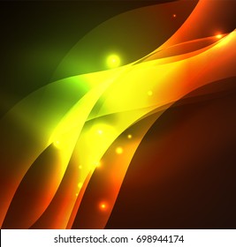 Vector abstract illuminated neon waves