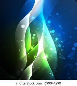 Vector abstract illuminated neon waves