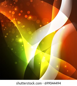 Vector abstract illuminated neon waves