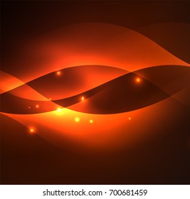 Vector abstract illuminated neon waves