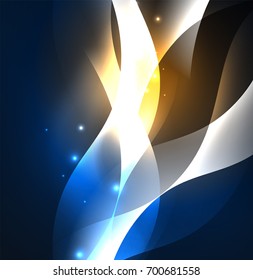 Vector abstract illuminated neon waves