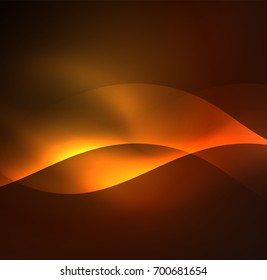Vector abstract illuminated neon waves