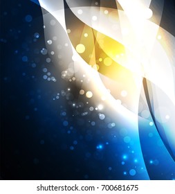 Vector abstract illuminated neon waves