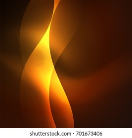 Vector abstract illuminated neon waves