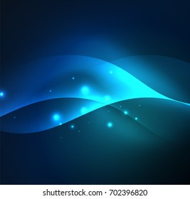 Vector abstract illuminated neon waves
