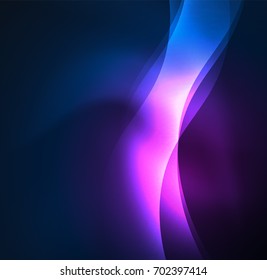Vector abstract illuminated neon waves
