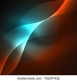 Vector abstract illuminated neon waves