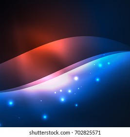 Vector abstract illuminated neon waves