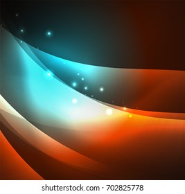 Vector abstract illuminated neon waves