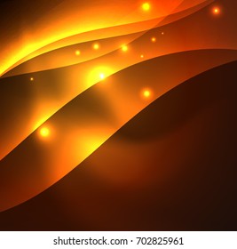 Vector abstract illuminated neon waves