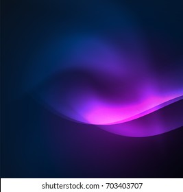 Vector abstract illuminated neon waves