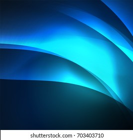 Vector abstract illuminated neon waves