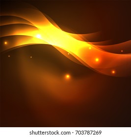 Vector abstract illuminated neon waves