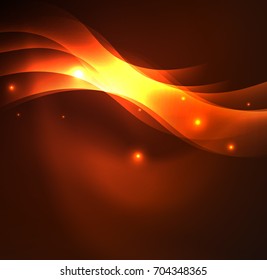 Olas de neón iluminadas abstractas vectoriales