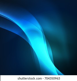 Olas de neón iluminadas abstractas vectoriales