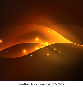 Vector abstract illuminated neon waves