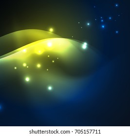 Vector abstract illuminated neon waves