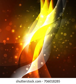 Vector abstract illuminated neon waves
