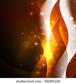 Vector abstract illuminated neon waves