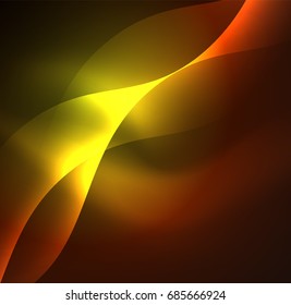 Abstrakter Vektorgrafik-Leuchtender Neon-Gelb-Rot-Wellen