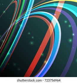 Vector abstract illustartion curving lines ray of ligh