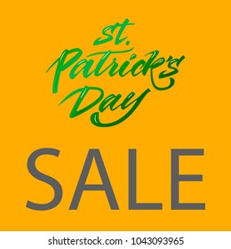 Vector abstract illustrated text for St. Patrick's Day on background, letters composition, label saint patrick day on backdrop

