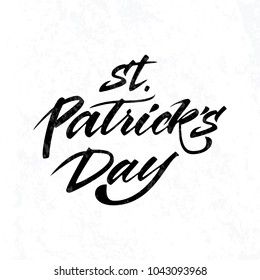 Vector abstract illustrated text for St. Patrick's Day on background, letters composition, label saint patrick's day on backdrop