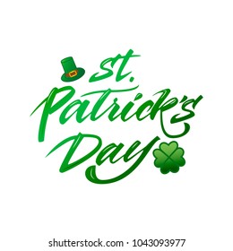 Vector abstract illustrated text for St. Patrick's Day on background, letters composition, label saint patrick day on backdrop

