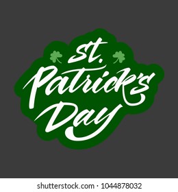 Vector abstract illustrated text for St. Patrick's Day on background, letters composition, label saint Patrick's day on backdrop
