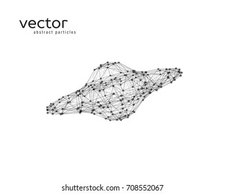 Vector abstract illustration of aliens spacecraft on white background.