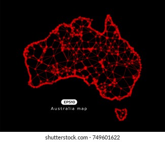 Vector abstract illustration of Australia map. EPS 10.